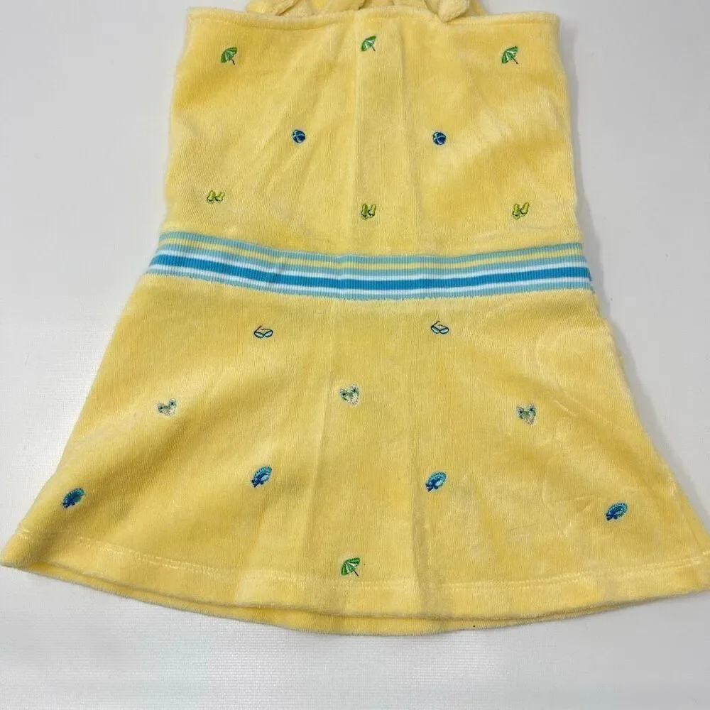 Gymboree Pool Party Yellow Embroidered Terry Dress Vintage 2004 18-24 Months